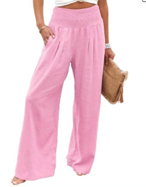 Casual Wide Leg Cotton And Linen Popular Loose Trousers