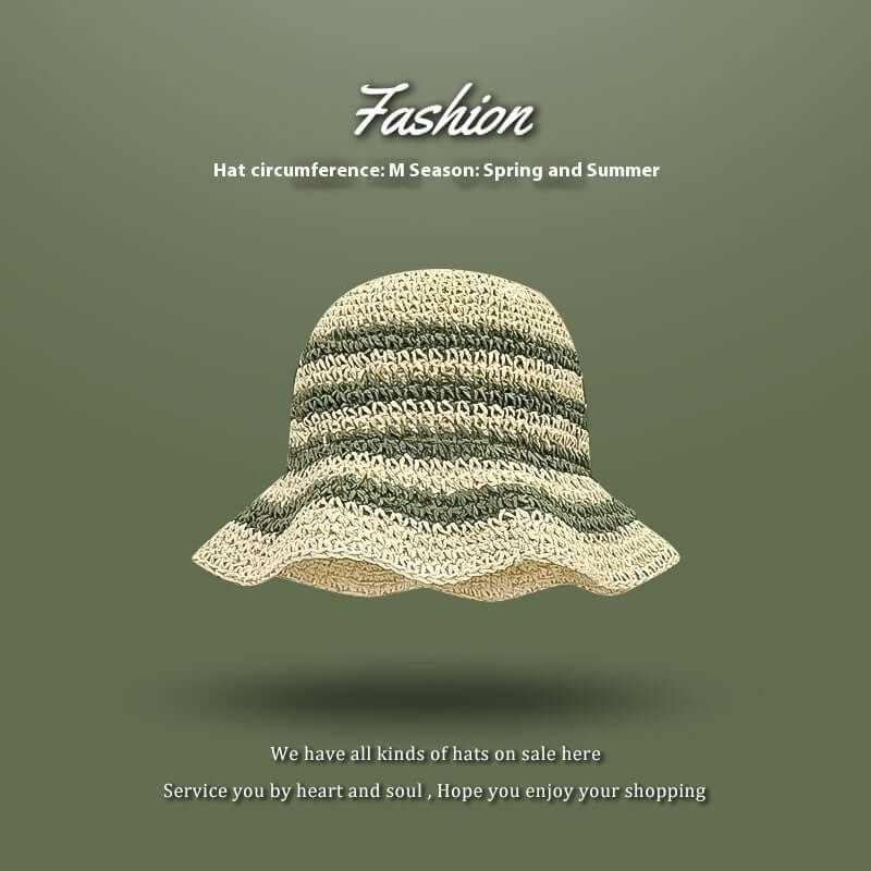 Beach Green Sun Hat Female Summer Foldable