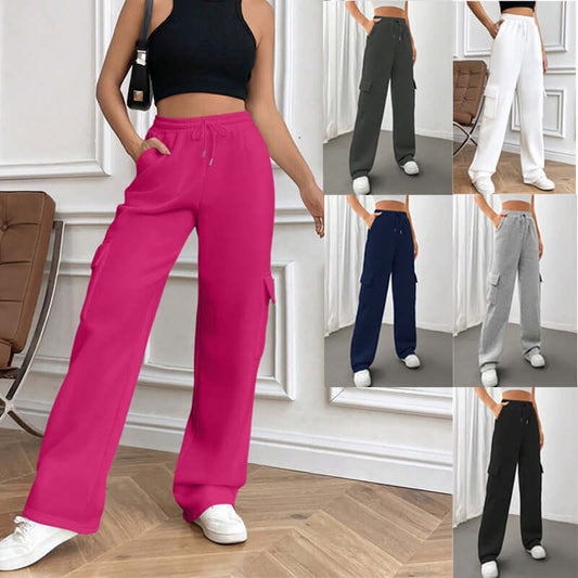 All Matching Solid Color Straight Wide Leg Sweatpants