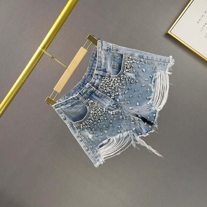 Fashion Holes Wide Leg Denim Shorts