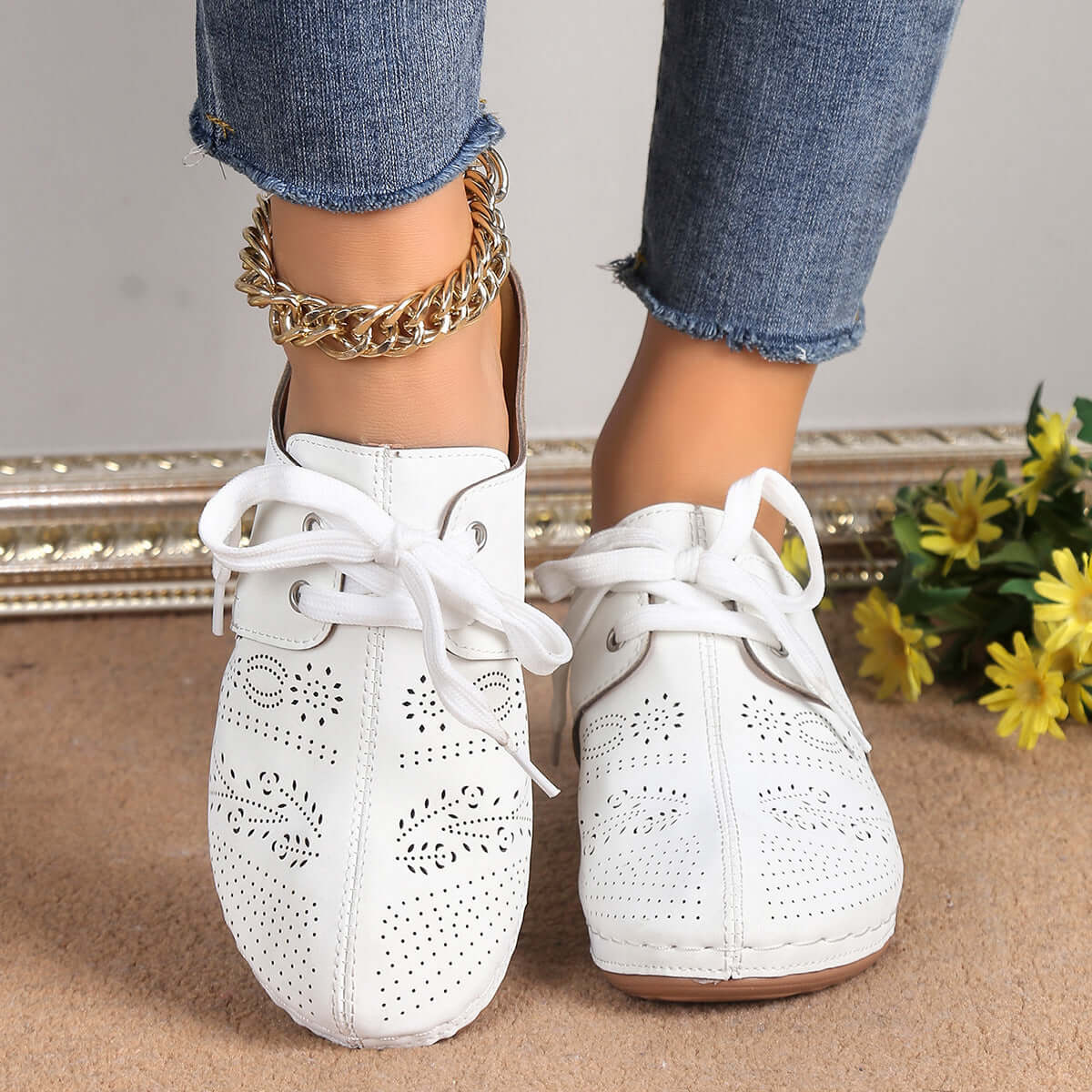 Summer Baotou Lace Up Slippers Outdoor Hollow Out Wedges Slippers For Women Sports Shoes