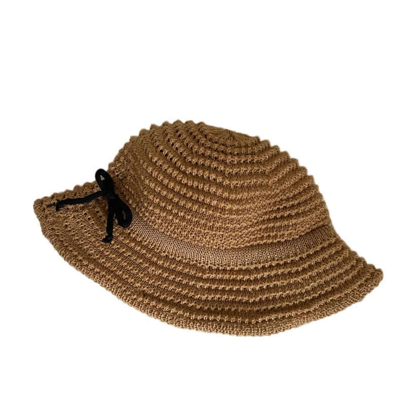 Summer Outing Hollow Out Bow Straw Hat Women's Japanese Style