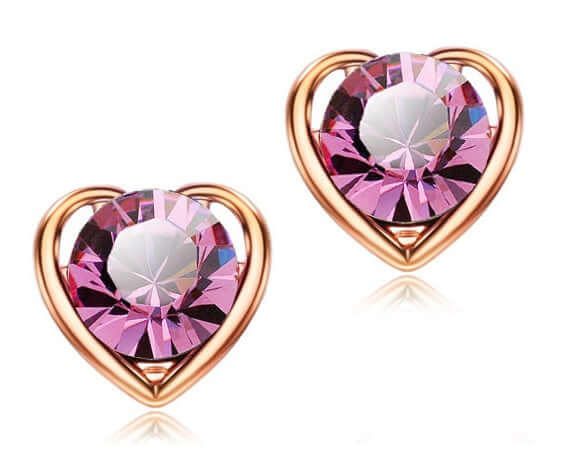 Conjunto de joyas con forma de corazón de melocotón