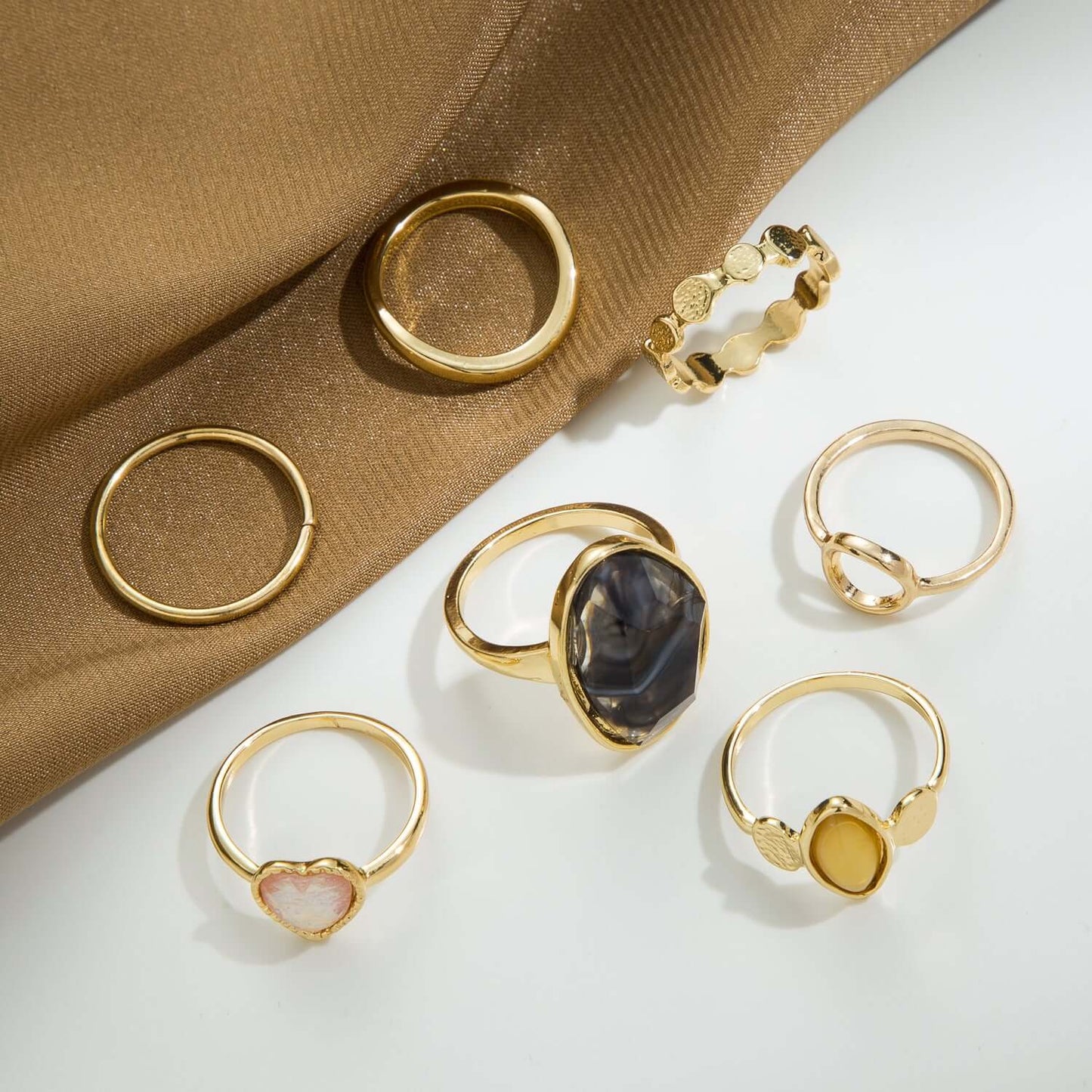 Classic Bohemian 7 Piece Ring Set