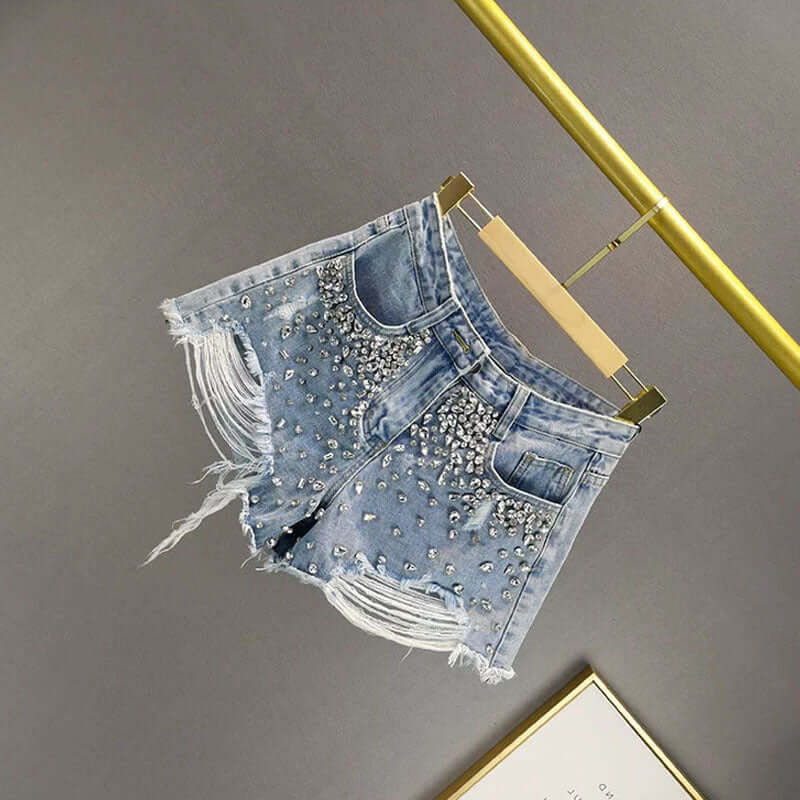 Fashion Holes Wide Leg Denim Shorts