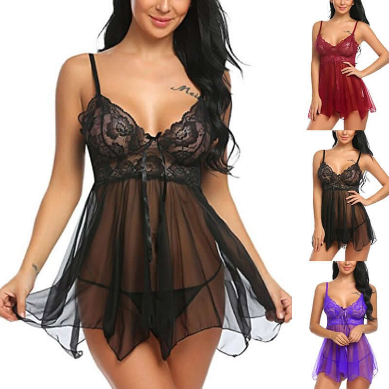 Sexy Lingerie Front Slit Nightdress