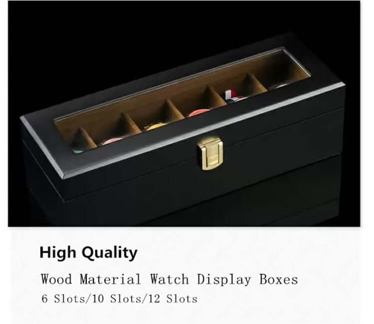 European Style Watch Storage Boxes Case Wood Black Mechanical Watch Display Organizer New Women Jewelry Gift Case Holder