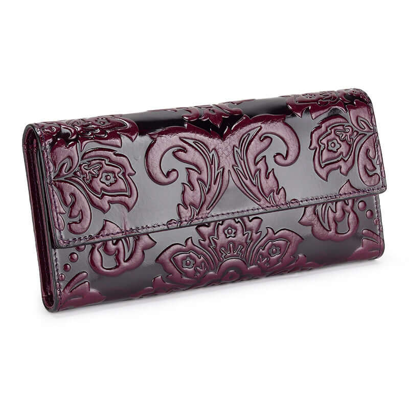 Women's Leather Wallet Long Three Fold Long Wallet