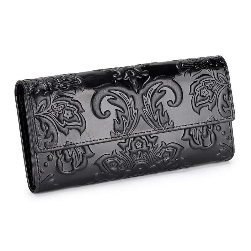 Women's Leather Wallet Long Three Fold Long Wallet