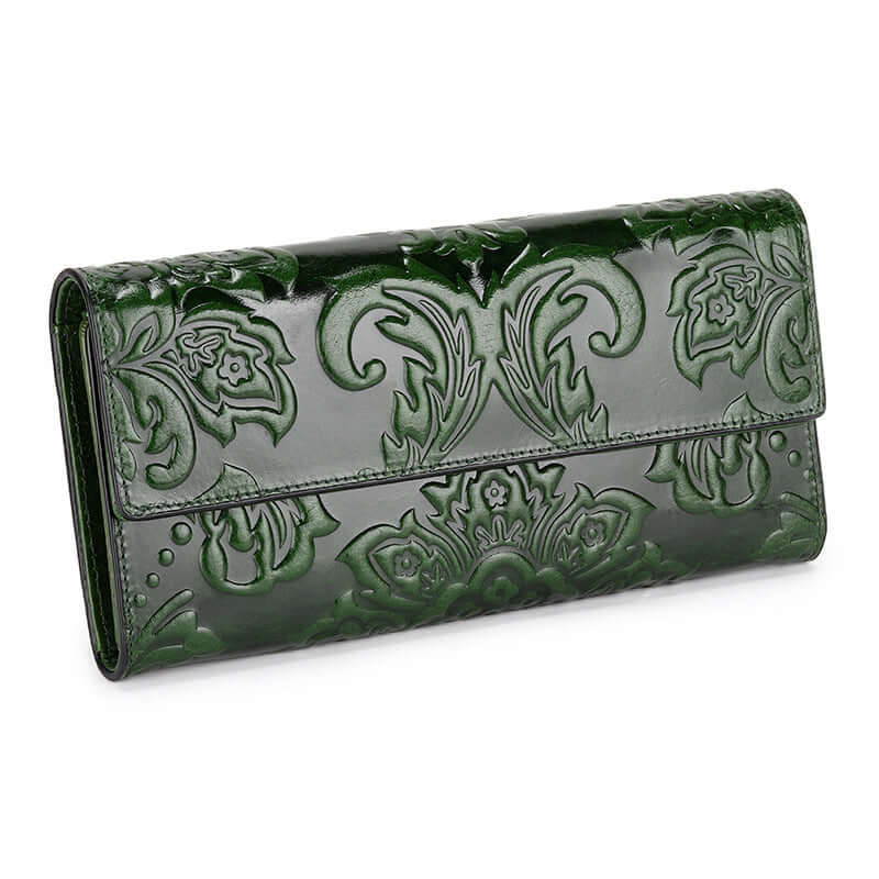 Women's Leather Wallet Long Three Fold Long Wallet