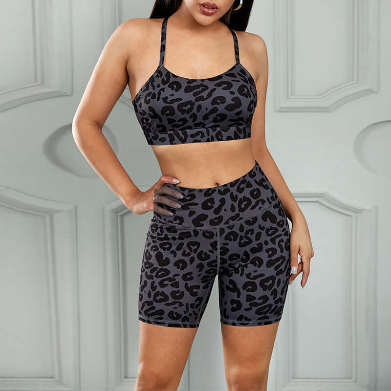 New Style Yoga Sports Fitness Leopard Print Fitness Suit