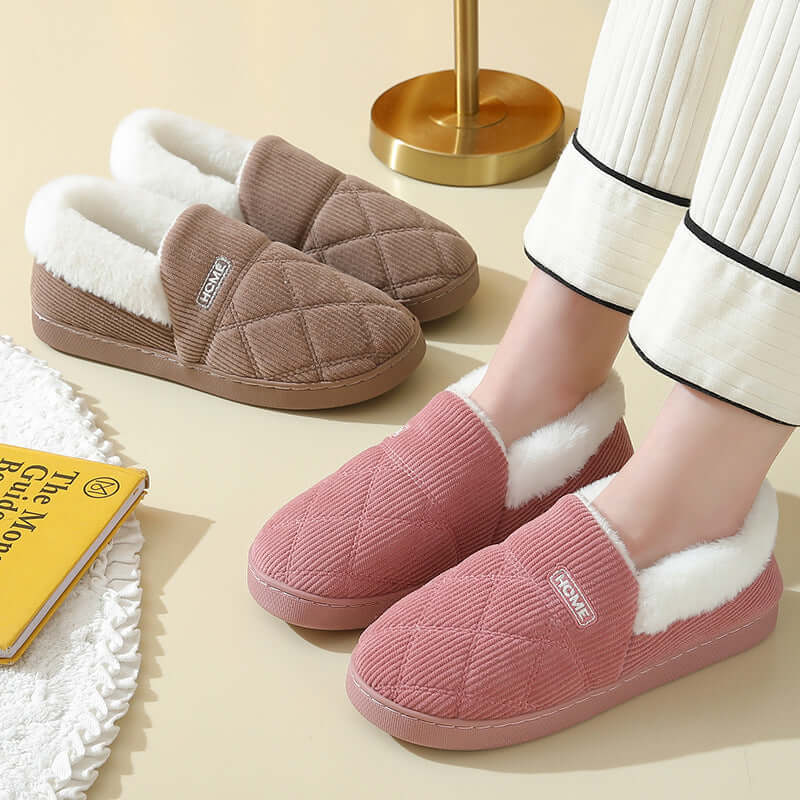 Women's Suede Mouth Indoor Corduroy Cotton Slippers