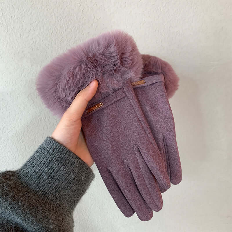 Touch Screen Warm Gloves Winter Women Fleece Lined Thickened Gloves