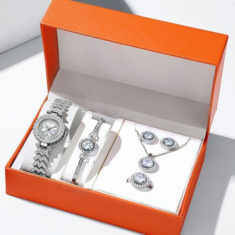 Women's Waterproof Alloy Five Piece Watch Set