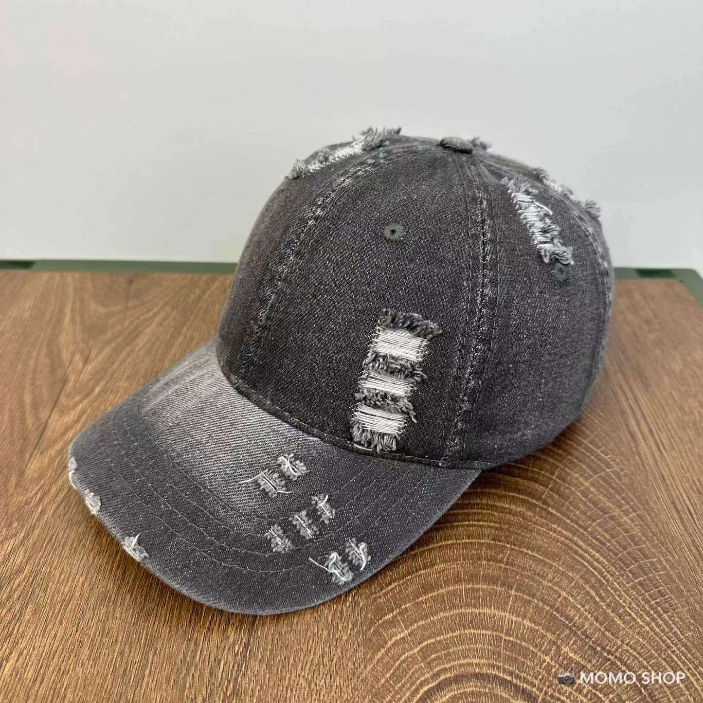 Men's And Women's Same Washed Denim Soft Peaked Cap Distressed