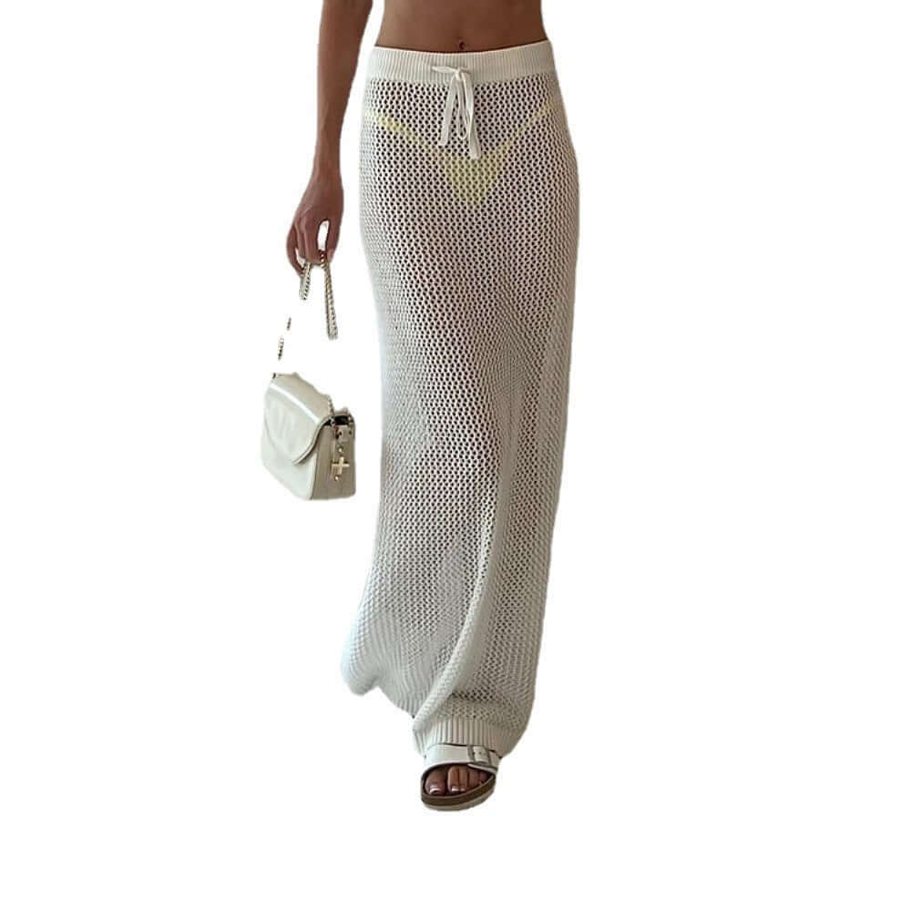 Hollow Out See Through Knitted Skirt