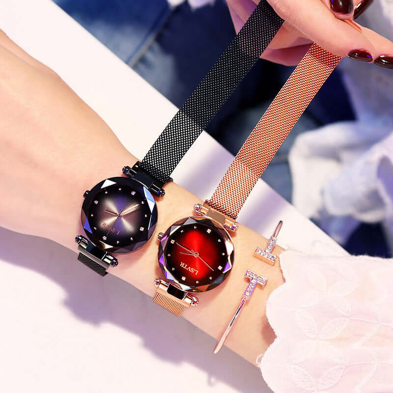 Women's Starry Quartz Lazy Magnet Strap Iron Absorbing Watch