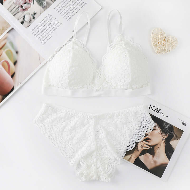 Lace Bra And French Lingerie Set