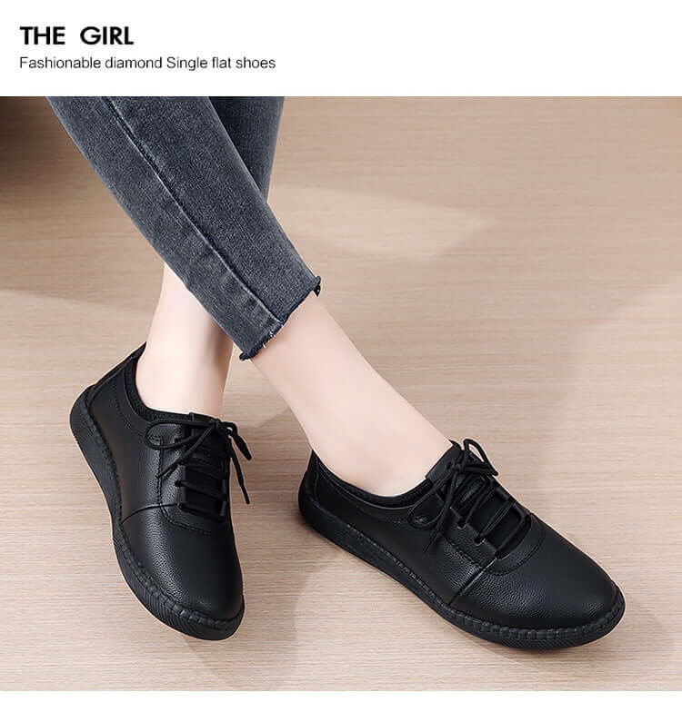 Spring And Autumn Flat Bottom Pumps Female Versatile Soft Bottom Soft Surface Leisure