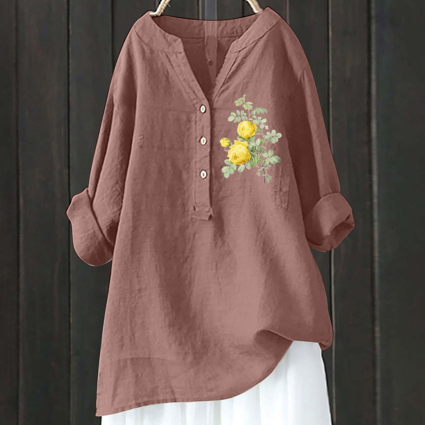 Chinese Style Bamboo Linen Comfort Printing Fashionable Shirt