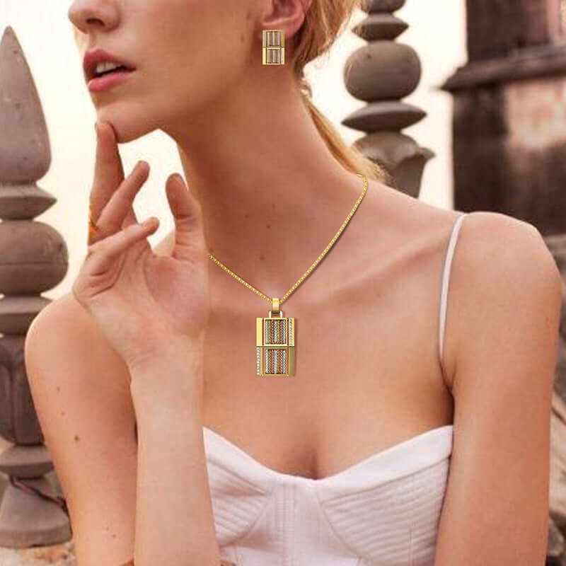 Exaggerated Jewelry Series Square Alloy Two Piece Jewelry