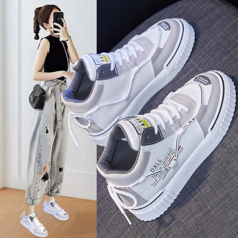 Ins High Top White Shoes Female Spring New Student Running Shoes Female Flat Street Shoes