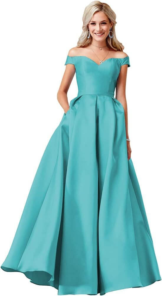 Off The Shoulder Long Ball Gown