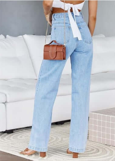 Fashion Women's Loose All-matching Straight Jeans