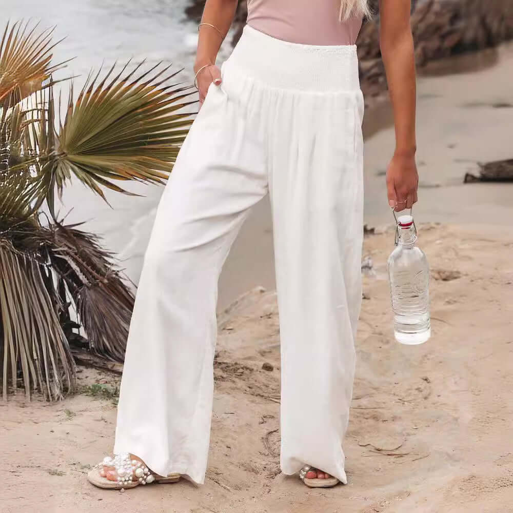 Casual Wide Leg Cotton And Linen Popular Loose Trousers