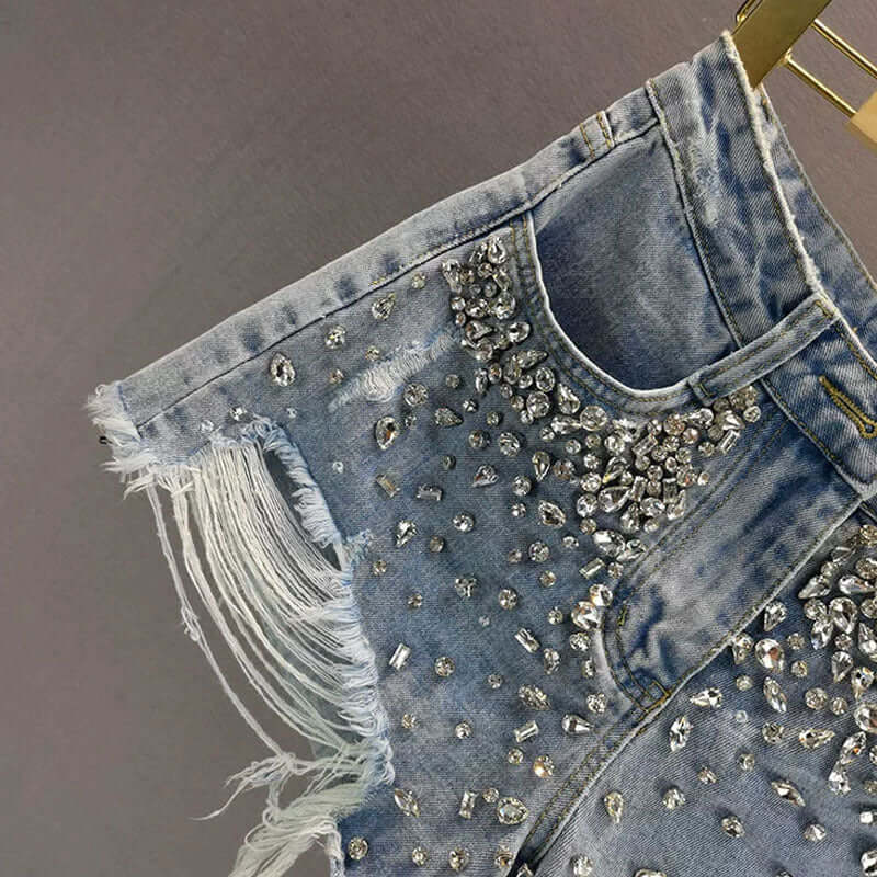 Fashion Holes Wide Leg Denim Shorts