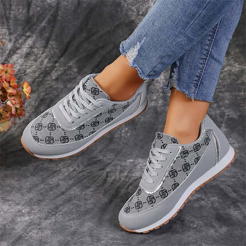 Flower Print Casual Sneakers