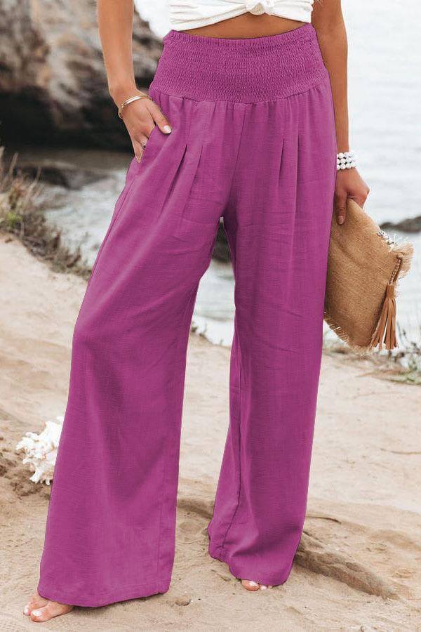 Casual Wide Leg Cotton And Linen Popular Loose Trousers