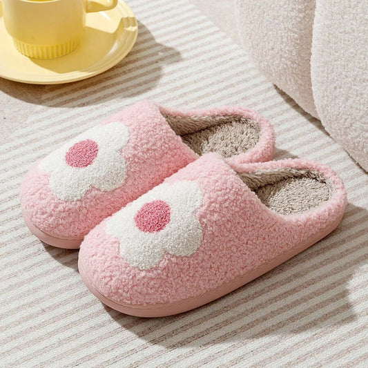 Women's Warm Closed Toe Thick Bottom Non Slip Cotton Slippers