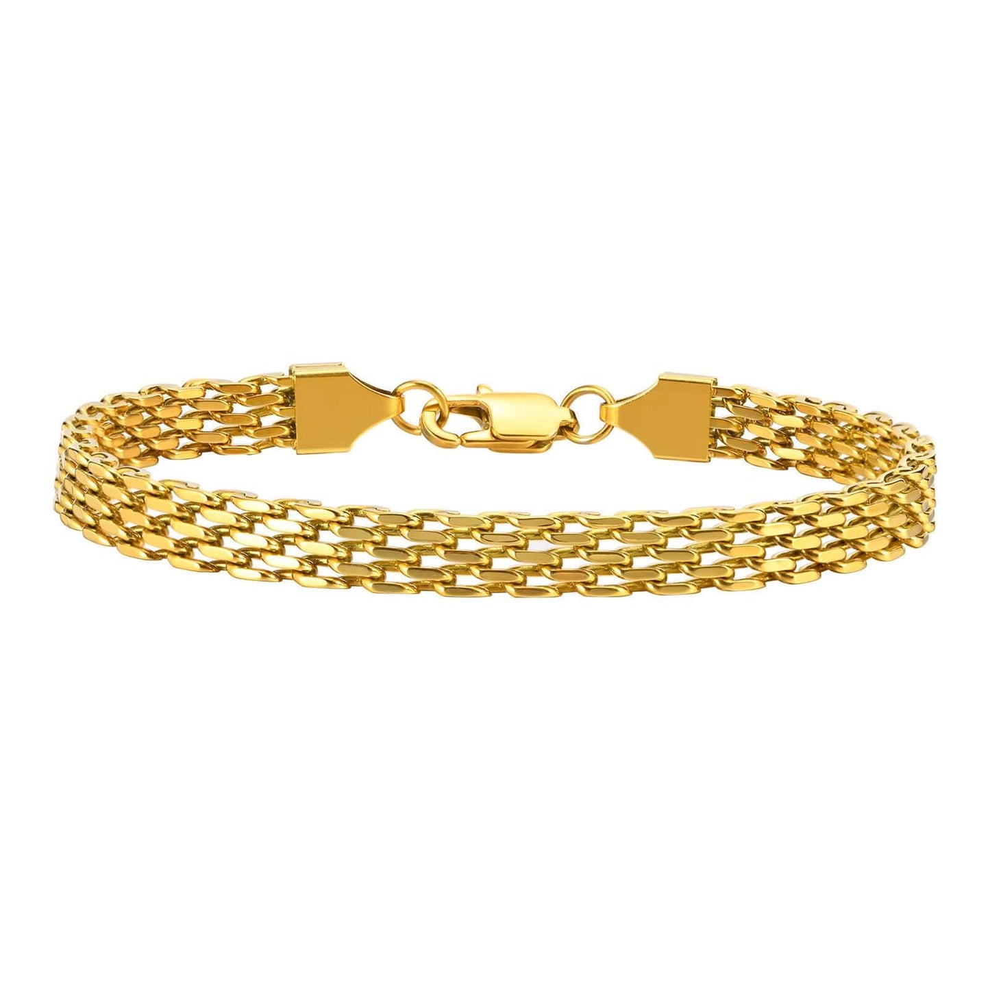 Mesh Woven Bracelet Simple Metal Chain 18K Gold