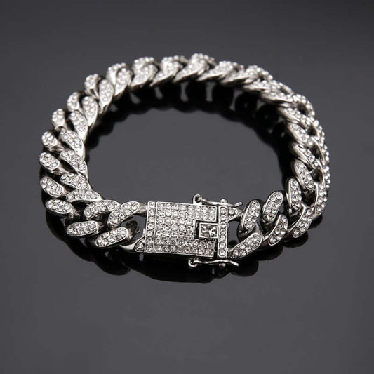 Cuban Diamond Link Chain Hiphop Bracelet