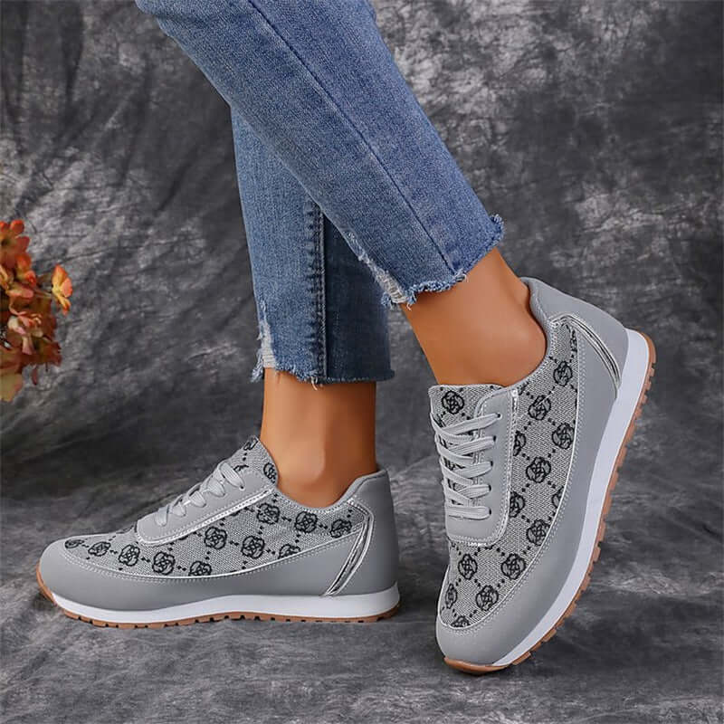 Flower Print Casual Sneakers