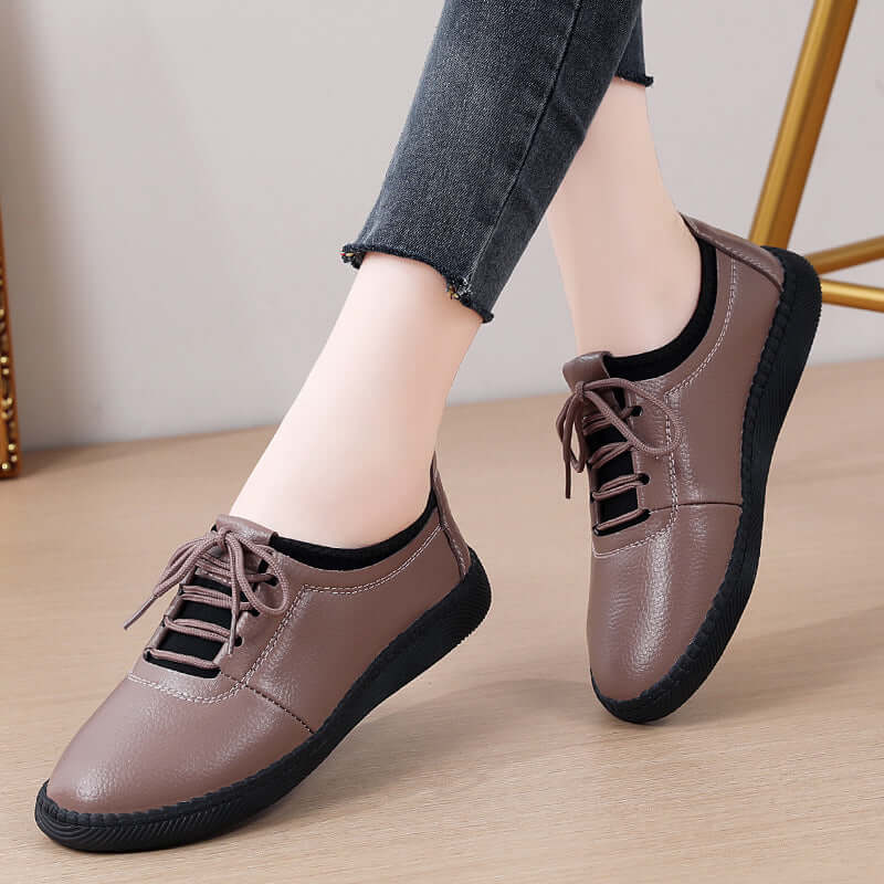 Spring And Autumn Flat Bottom Pumps Female Versatile Soft Bottom Soft Surface Leisure