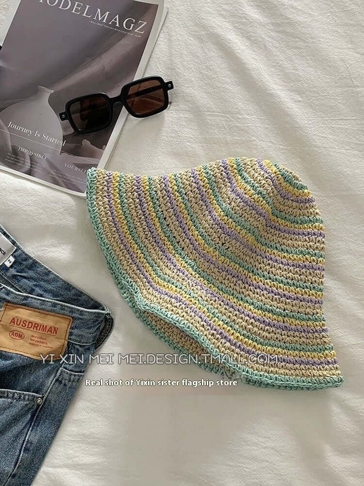 Beach Green Sun Hat Female Summer Foldable