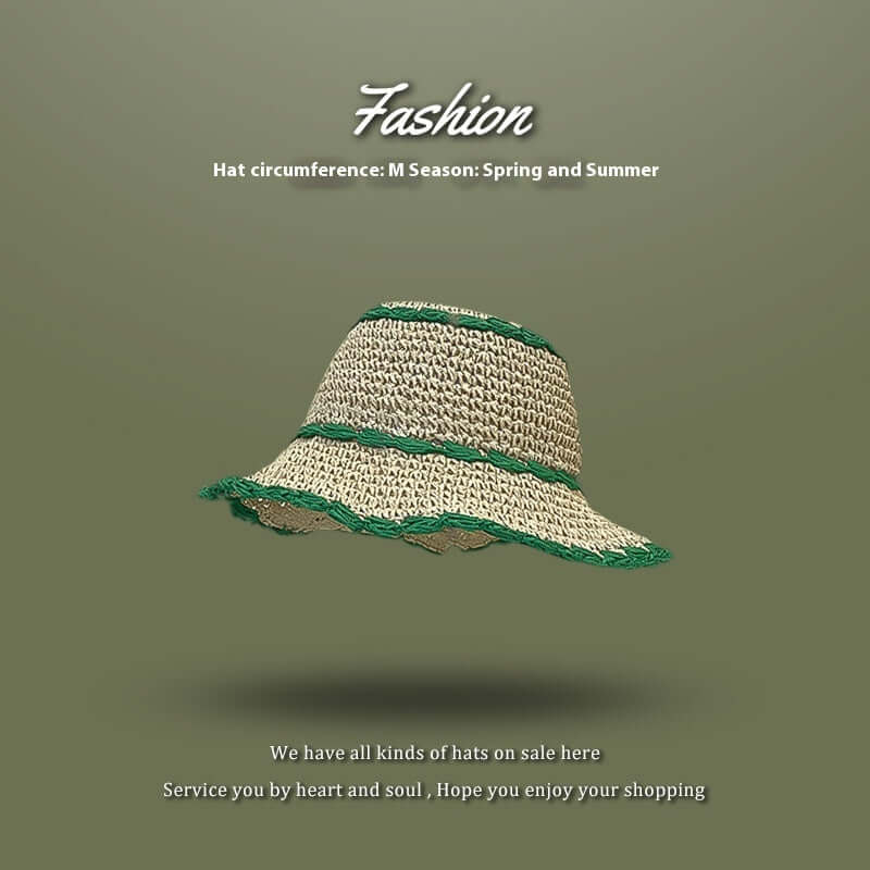 Beach Green Sun Hat Female Summer Foldable