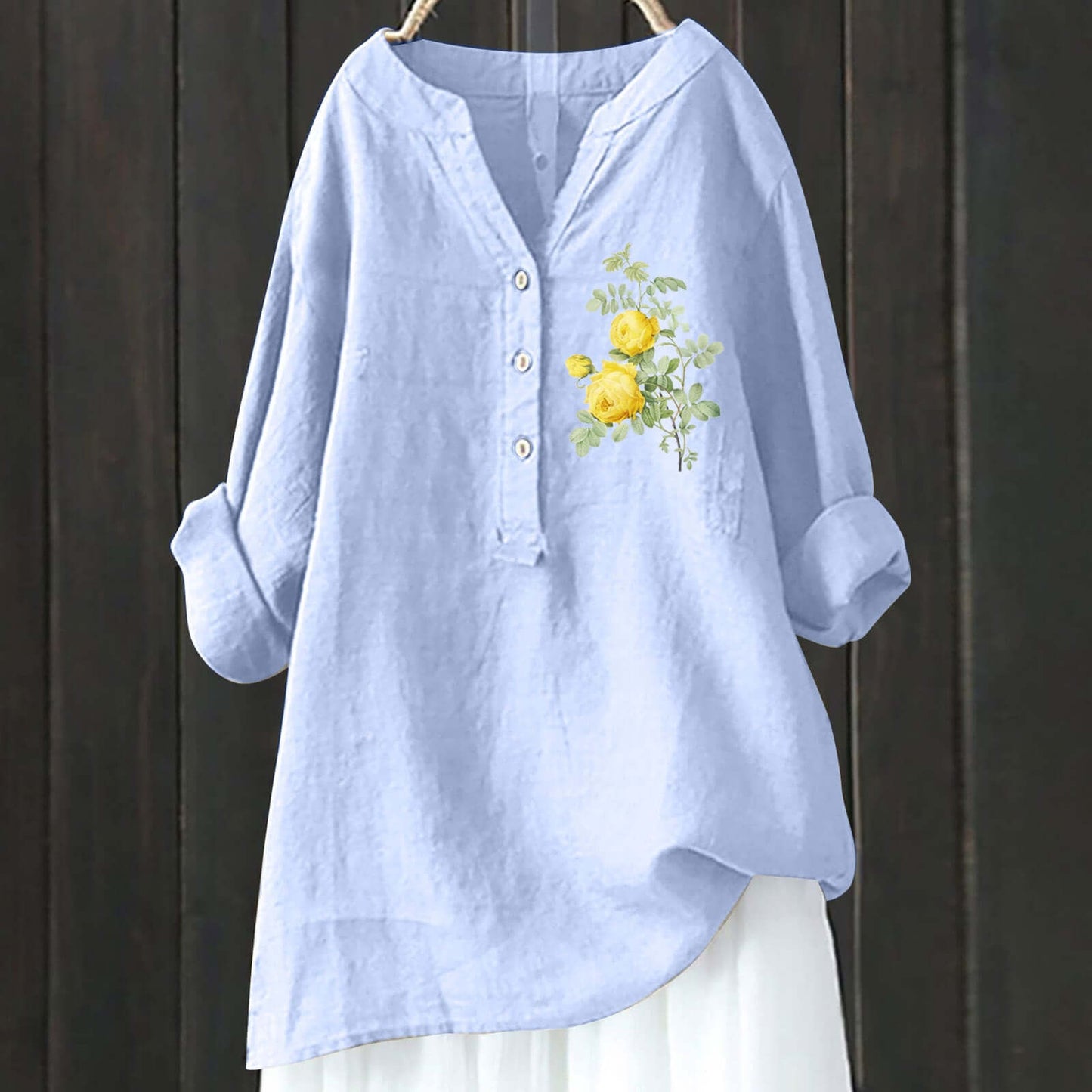 Chinese Style Bamboo Linen Comfort Printing Fashionable Shirt