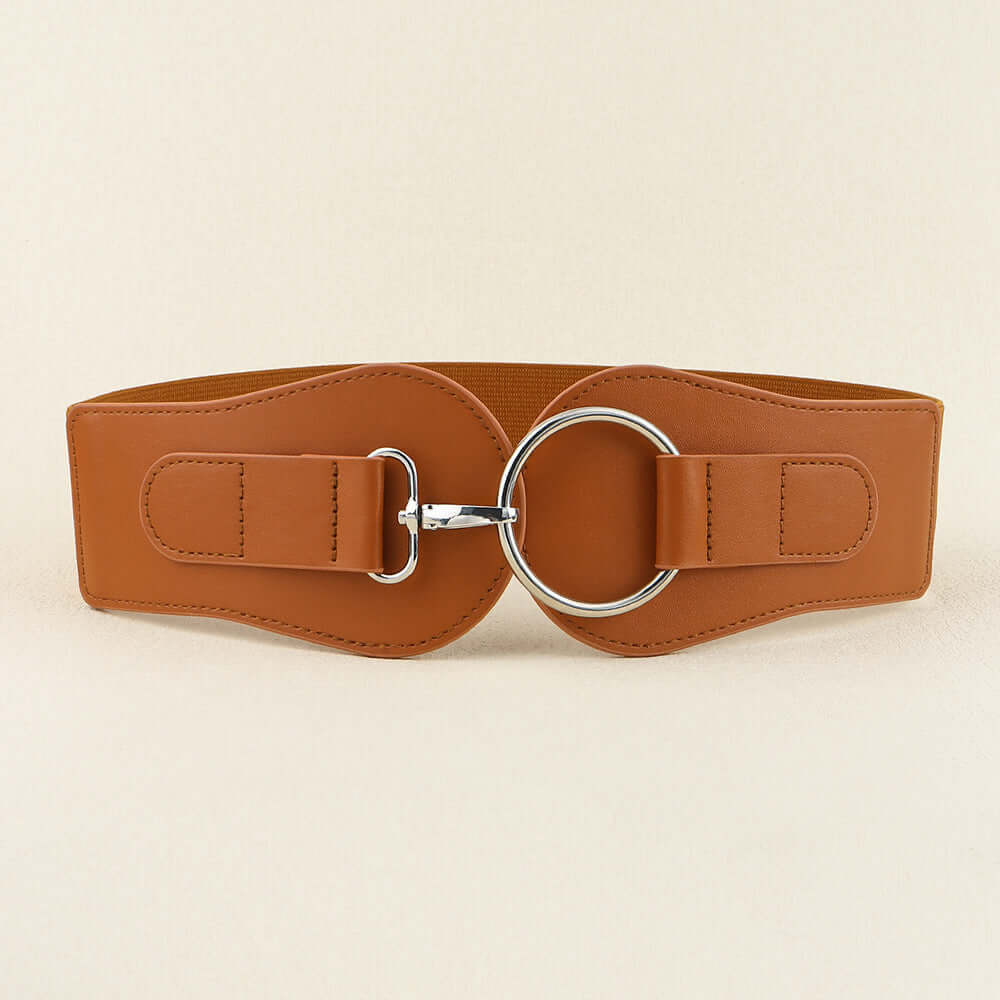 Women's Simple Sweet Cool PU Leather Decoration Wide Belt