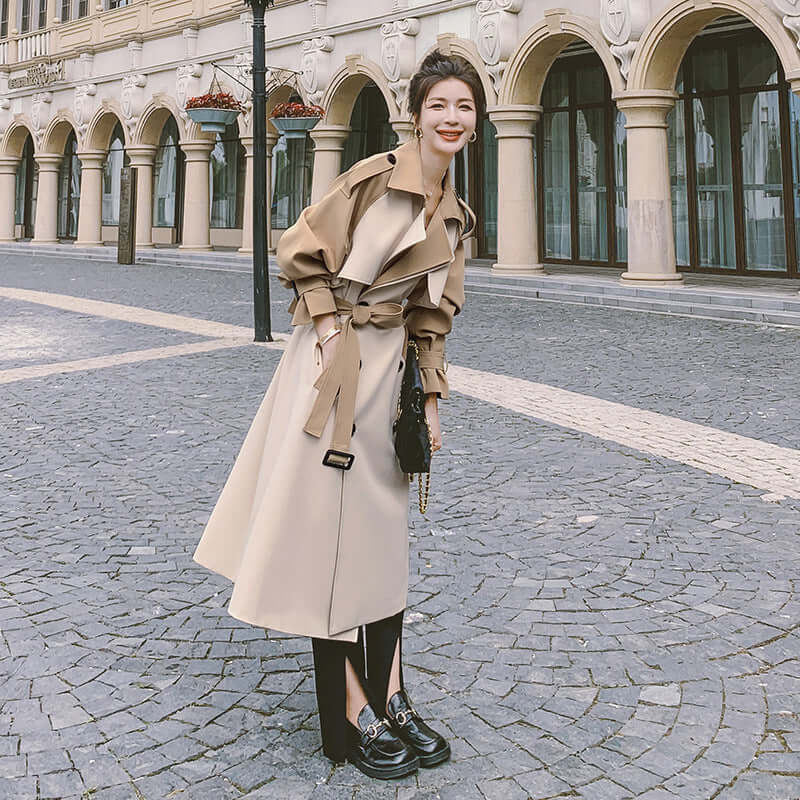 British Style Spring And Autumn Mid Length Coat Jacket