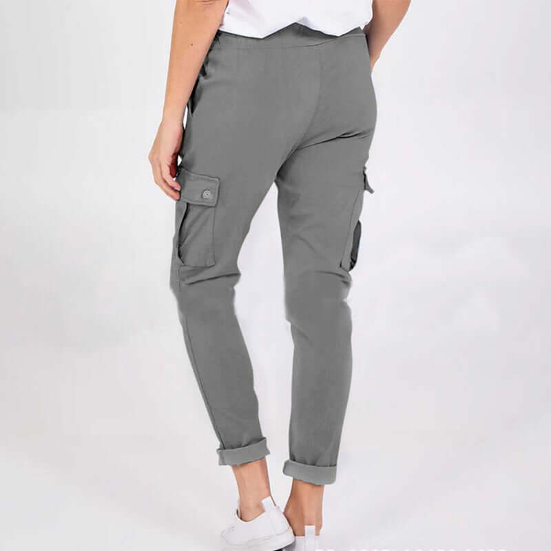 Ola Fashion Drawstring Cargo Pants with Pockets - Solid Color, Stylish