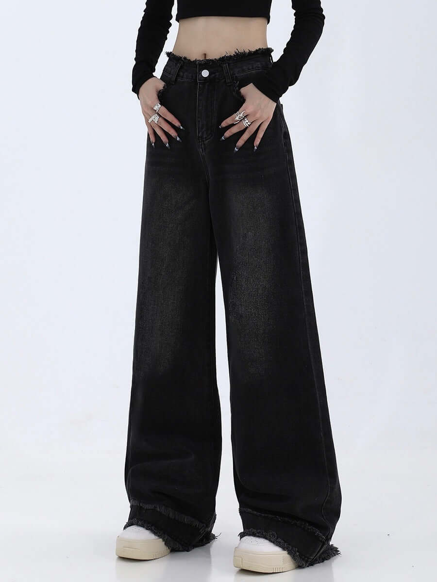 Fashion Loose Cool Wide-leg Jeans Women