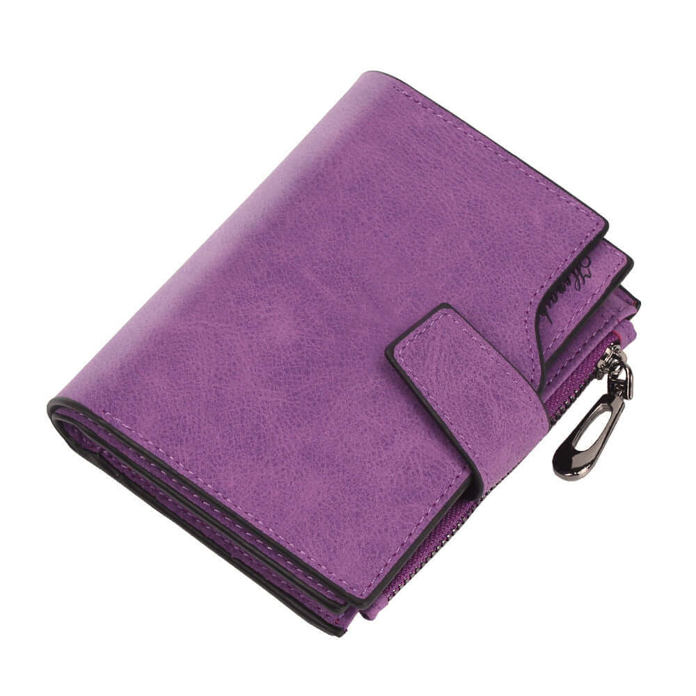 Women's Short Candy Color Button Wallet