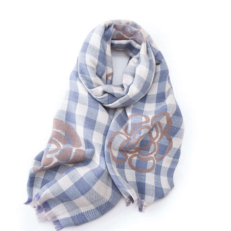 High Grade Cold Protection Autumn And Winter Thermal Plaid Scarf Printed Tassel Mid Length Shawl