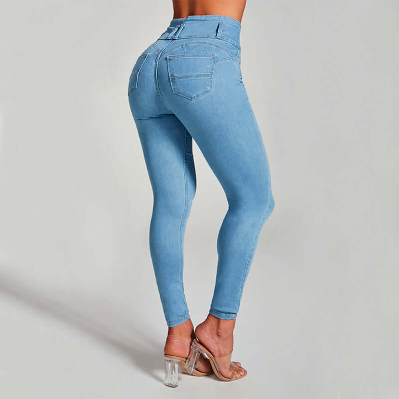 High Waist Skinny Tight Stretch Shaping And Hip Lifting Jeans