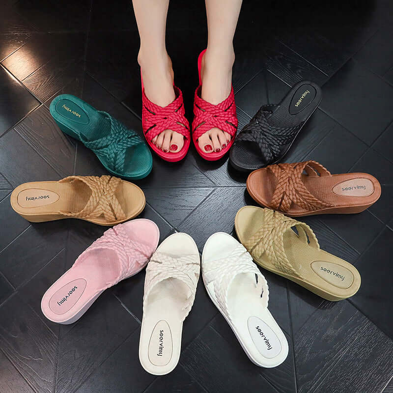 Women's Fashion Wedge High Heel Slippers