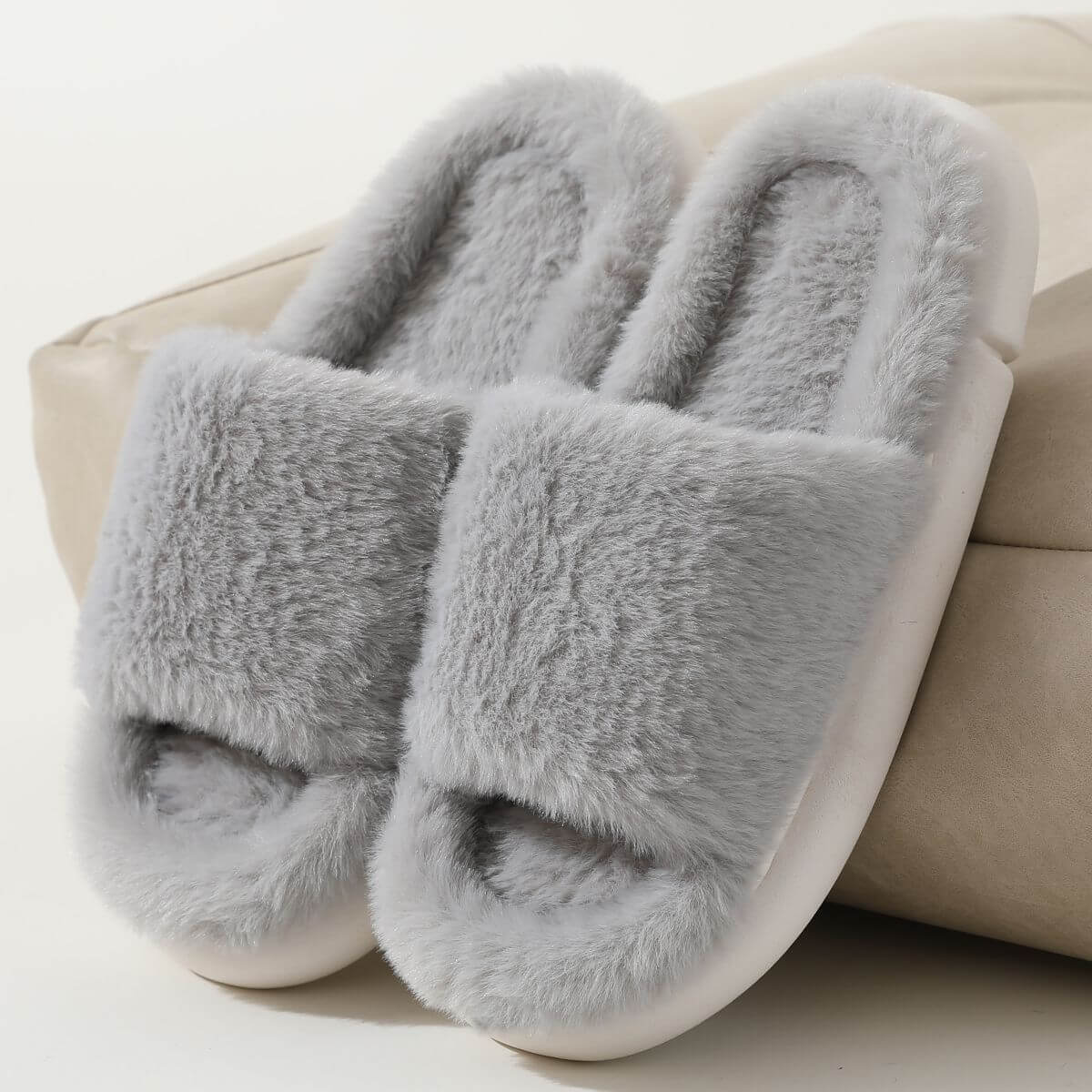 Fairy Style Thick Soled Eva Fluffy Slippers Women's Outer Wear