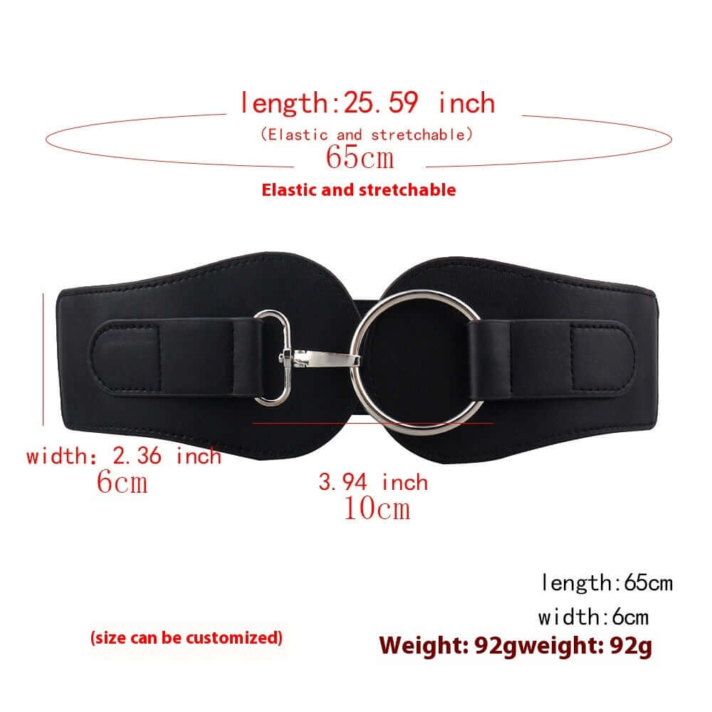 Women's Simple Sweet Cool PU Leather Decoration Wide Belt